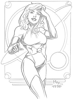 cartoon girl superhero. Saturn girl is another of the